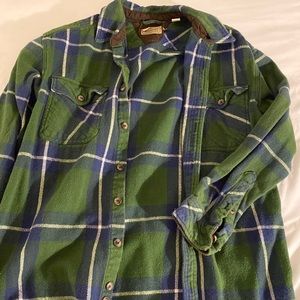 Green, White and Blue flannel